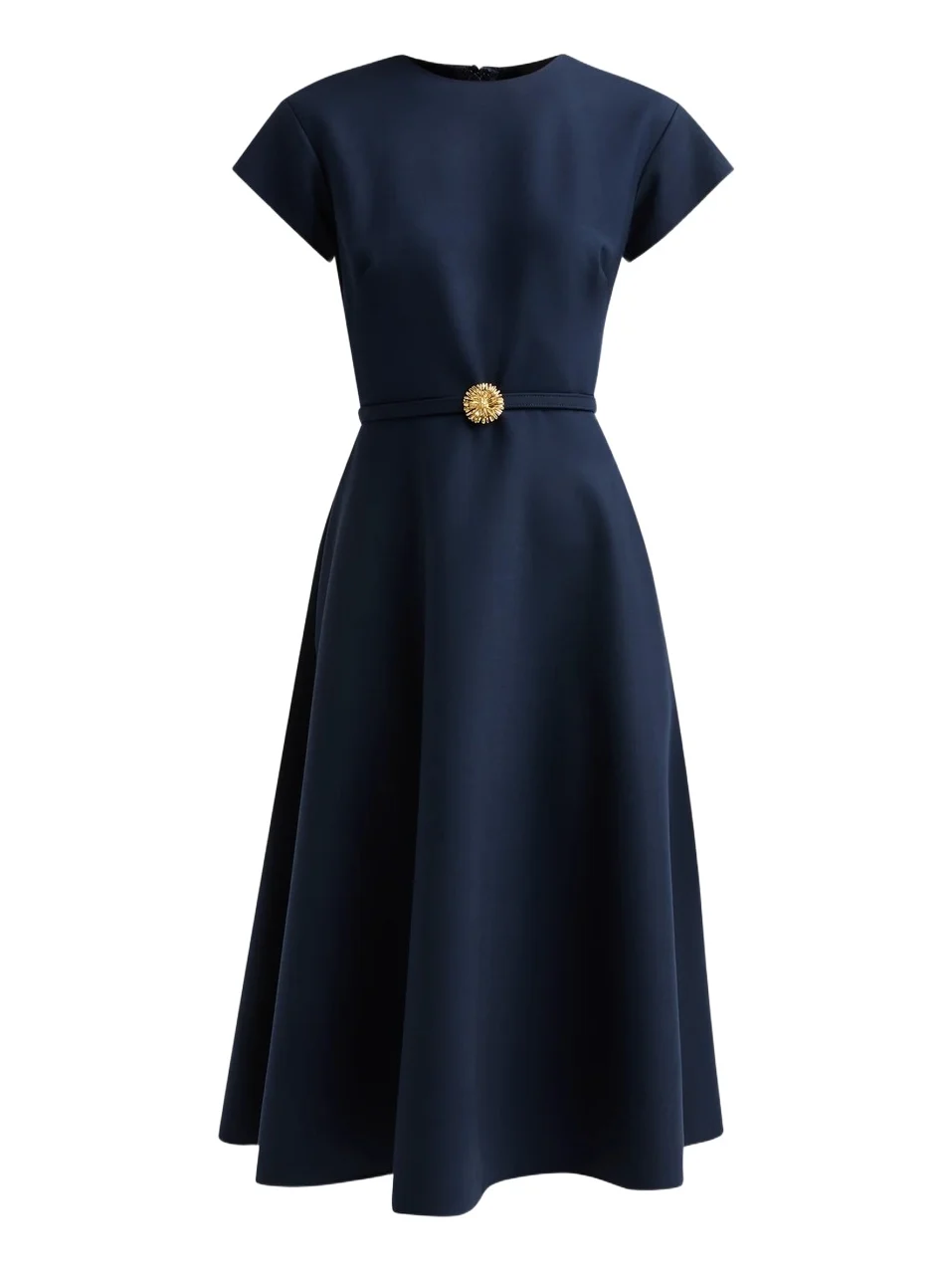 Women's Stretch Wool Short Sleeve Midi Dress Women's Stretch Wool Short Sleeve Midi Dress