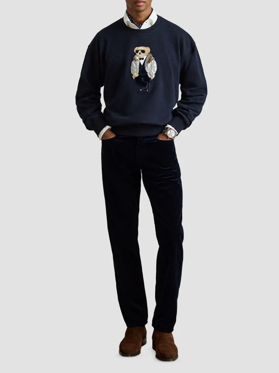 Ralph Lauren Purple Label Men's Polo Bear Relaxed-Fit Sweatshirt | Thumbnail 2 Ralph Lauren Purple Label Men's Polo Bear Relaxed-Fit Sweatshirt | Thumbnail 2