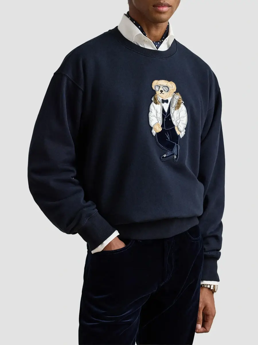 Ralph Lauren Purple Label Men's Polo Bear Relaxed-Fit Sweatshirt | Thumbnail 4 Ralph Lauren Purple Label Men's Polo Bear Relaxed-Fit Sweatshirt | Thumbnail 4