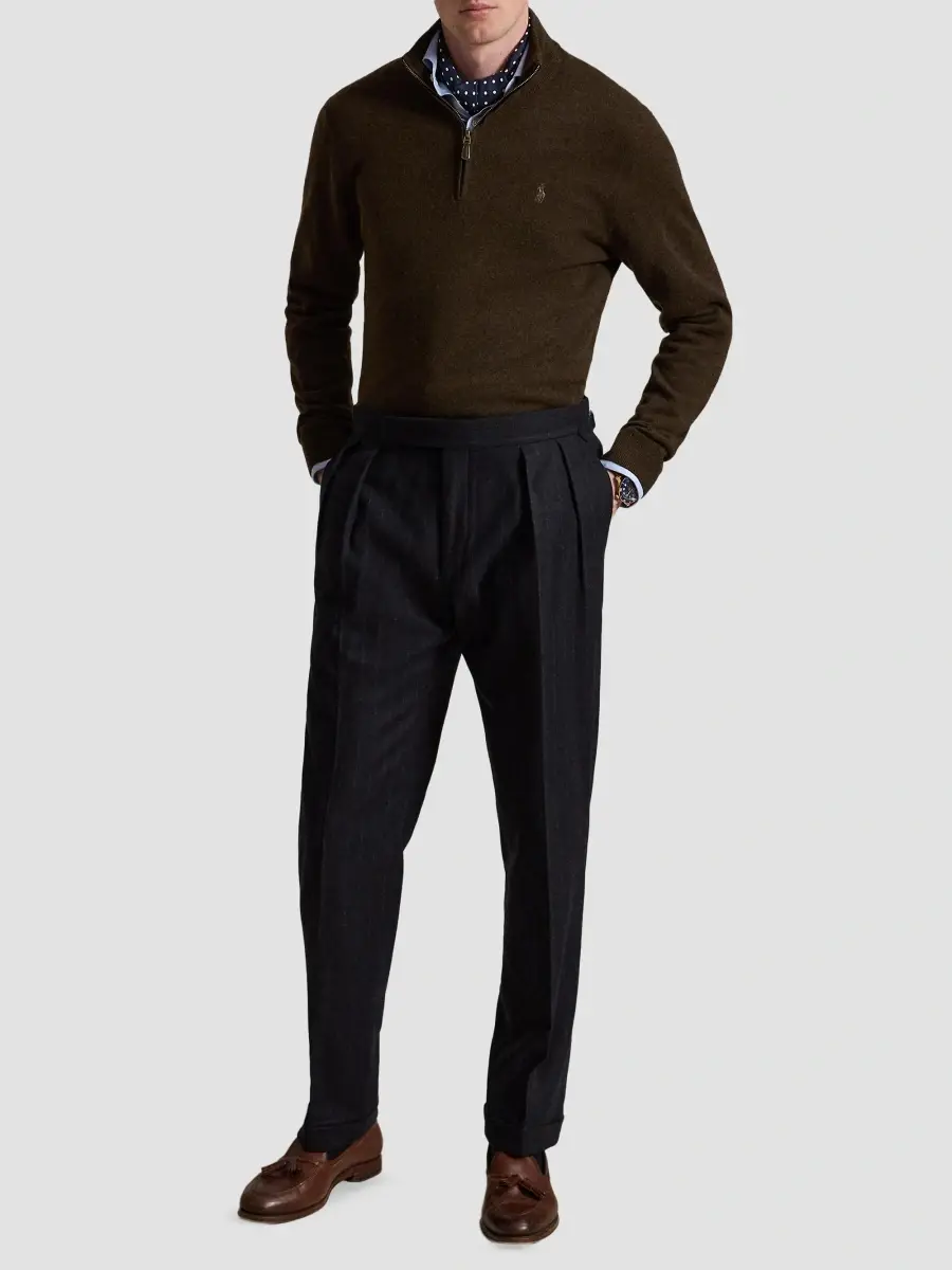 Polo Ralph Lauren Men's Logo Wool Quarter-Zip Sweater | Thumbnail 2 Polo Ralph Lauren Men's Logo Wool Quarter-Zip Sweater | Thumbnail 2