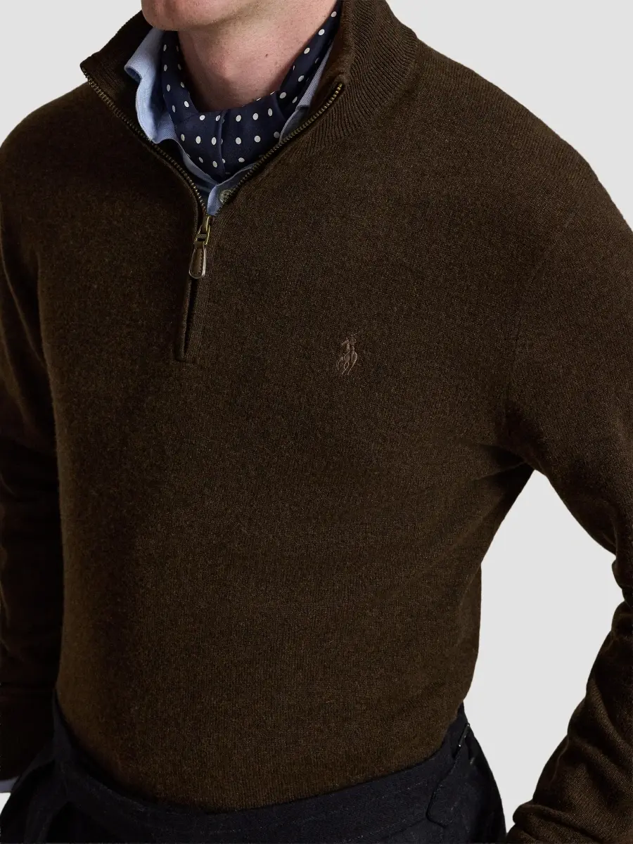 Polo Ralph Lauren Men's Logo Wool Quarter-Zip Sweater | Thumbnail 5 Polo Ralph Lauren Men's Logo Wool Quarter-Zip Sweater | Thumbnail 5