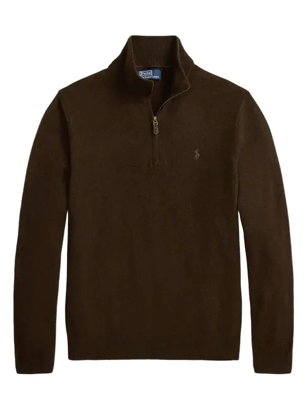 Men's Logo Wool Quarter-Zip Sweater