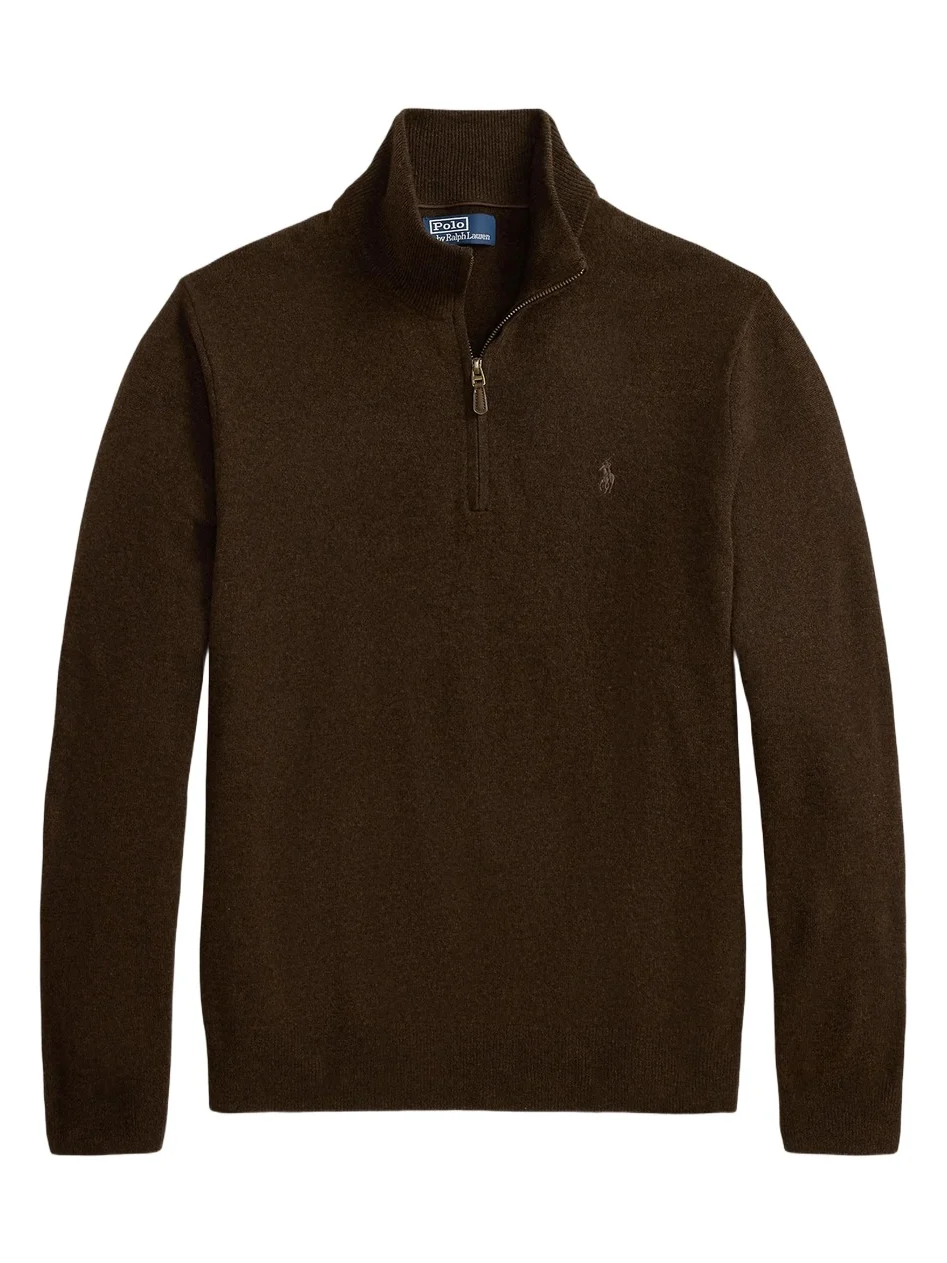 Polo Ralph Lauren Men's Logo Wool Quarter-Zip Sweater