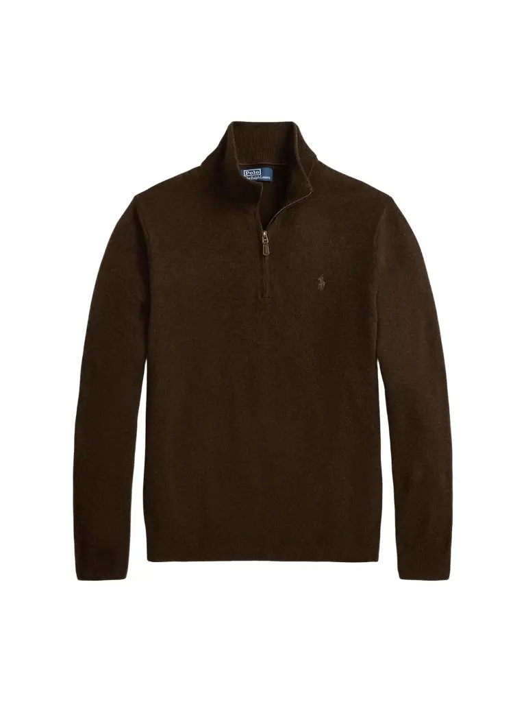 Polo Ralph Lauren Men's Logo Wool Quarter-Zip Sweater