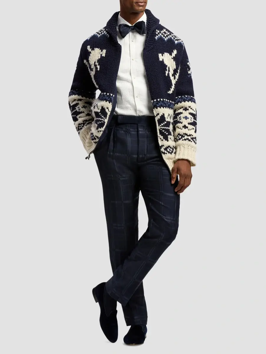 Ralph Lauren Purple Label Men's Fair-Isle Wool-Cashmere Cardigan | Thumbnail 2