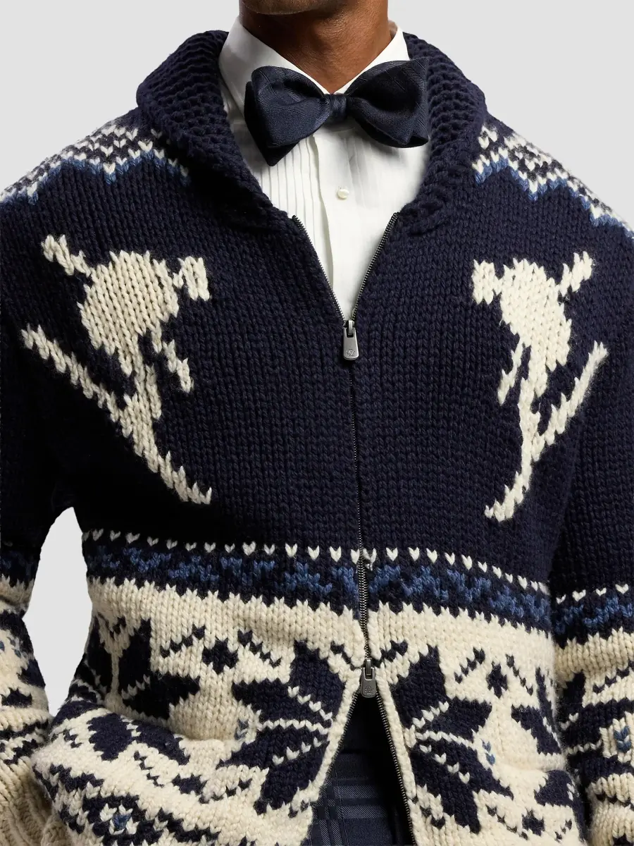Ralph Lauren Purple Label Men's Fair-Isle Wool-Cashmere Cardigan | Thumbnail 5