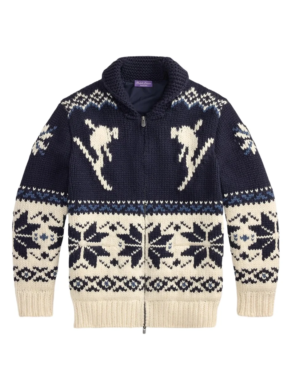 Ralph Lauren Purple Label Men's Fair-Isle Wool-Cashmere Cardigan