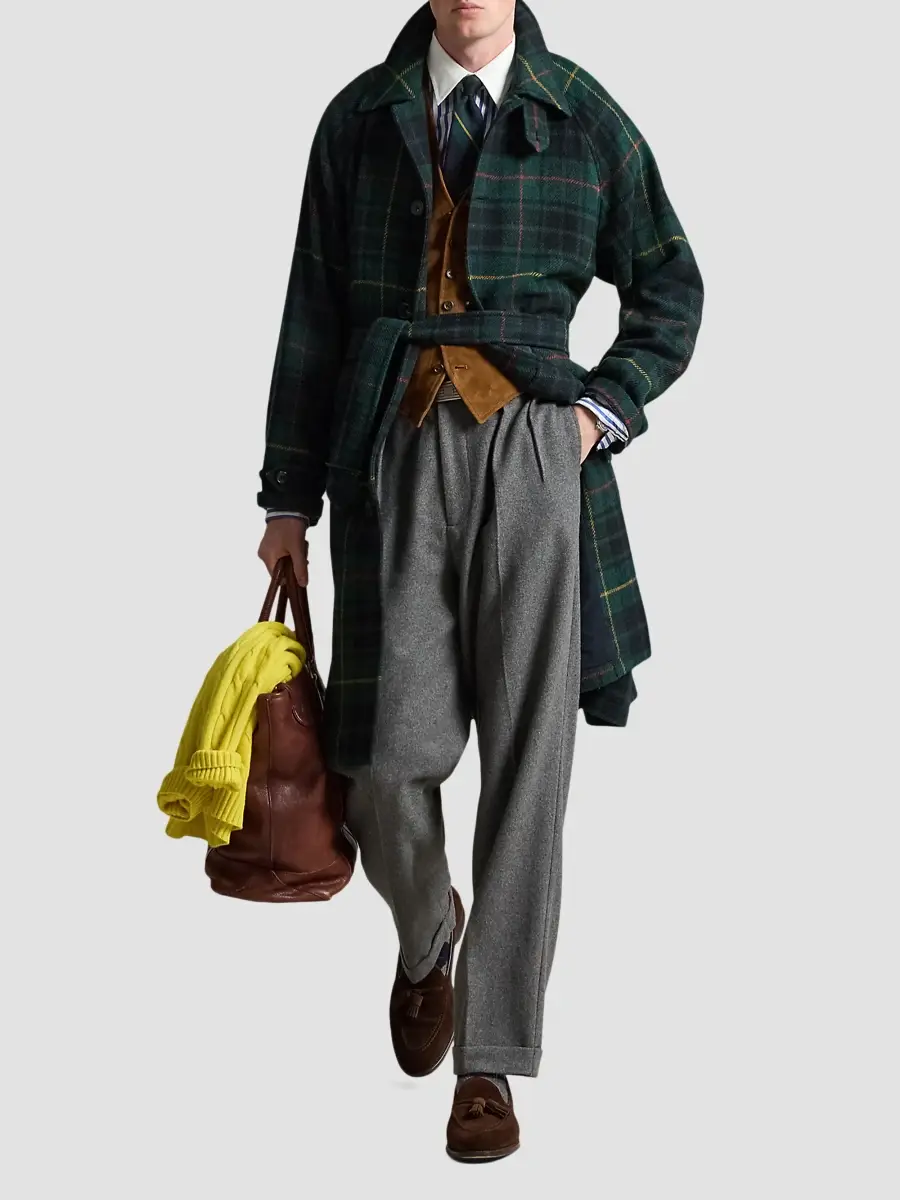 Polo Ralph Lauren Men's Plaid Tweed Balmacaan Coat | Thumbnail 2 Polo Ralph Lauren Men's Plaid Tweed Balmacaan Coat | Thumbnail 2