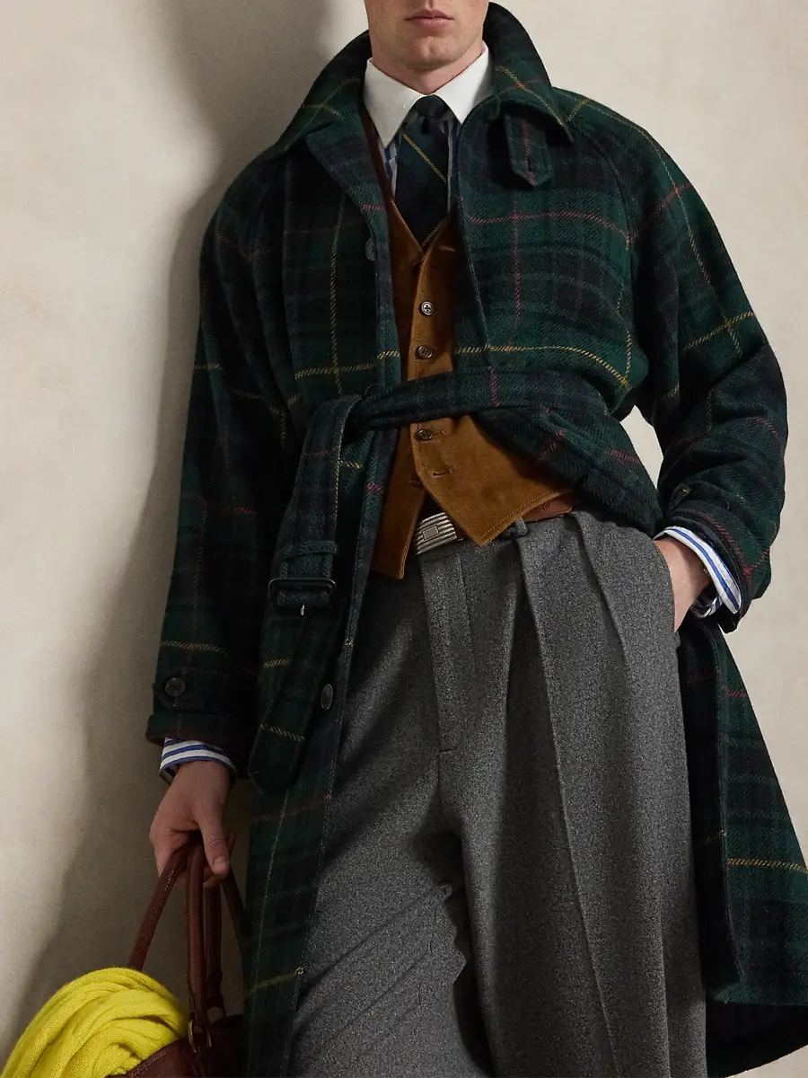 Polo Ralph Lauren Men's Plaid Tweed Balmacaan Coat | Thumbnail 5 Polo Ralph Lauren Men's Plaid Tweed Balmacaan Coat | Thumbnail 5