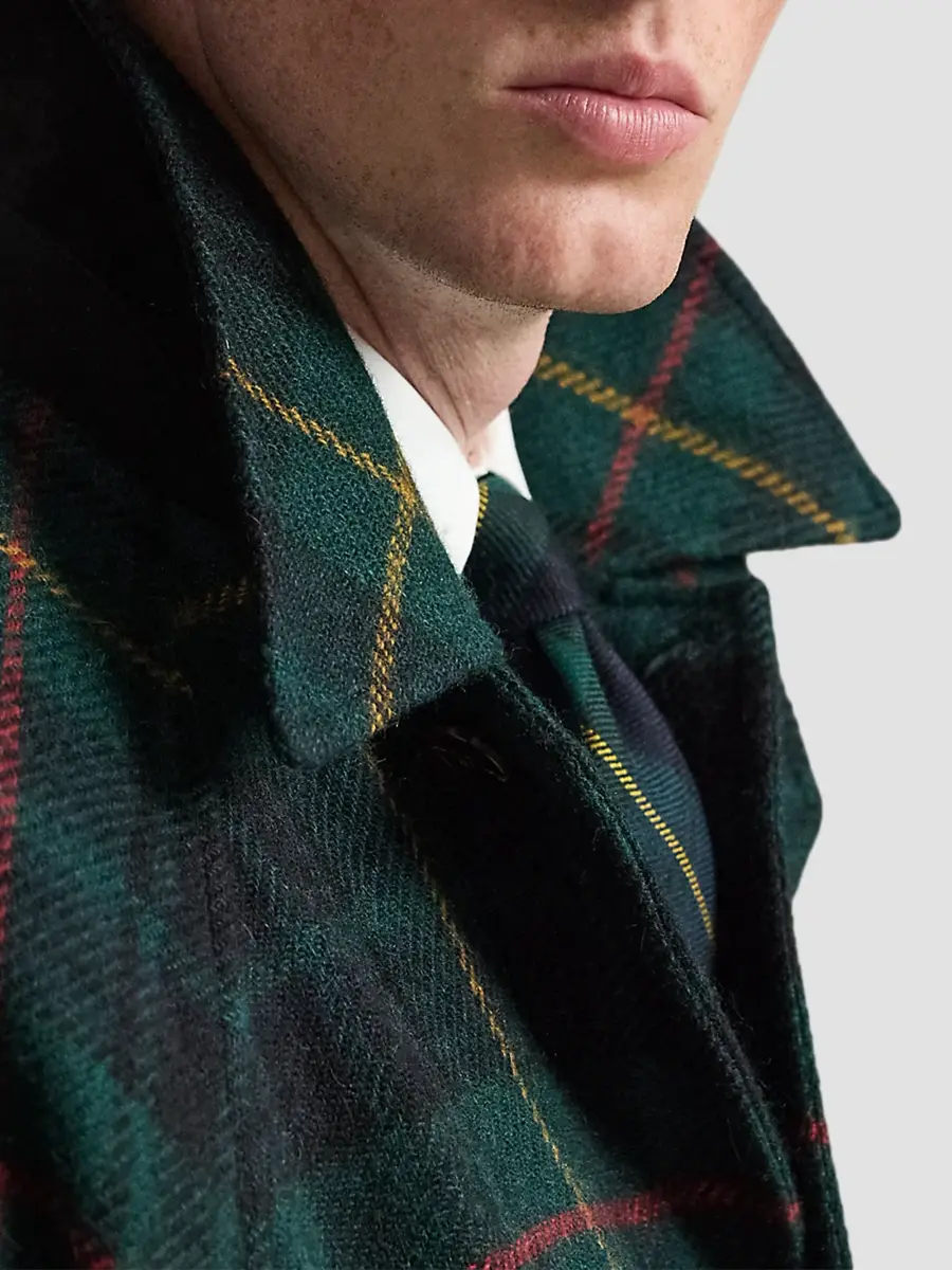 Polo Ralph Lauren Men's Plaid Tweed Balmacaan Coat | Thumbnail 8 Polo Ralph Lauren Men's Plaid Tweed Balmacaan Coat | Thumbnail 8