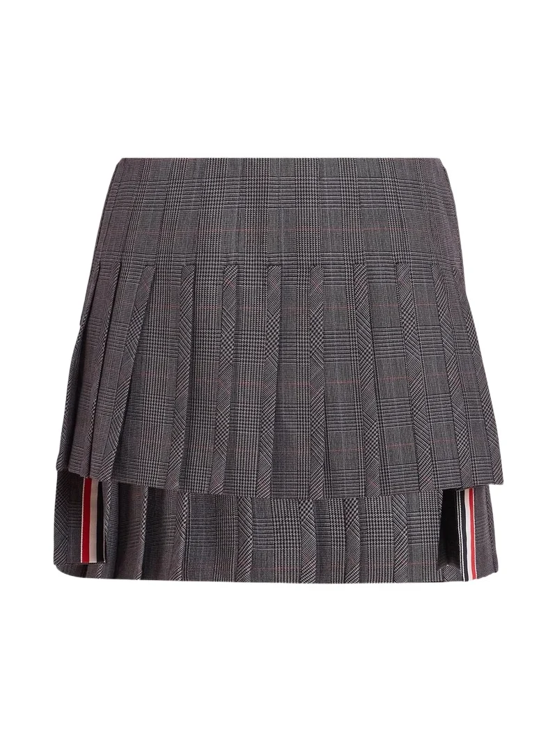Thom Browne Women's Plaid Virgin-Wool Pleated Mini Skirt