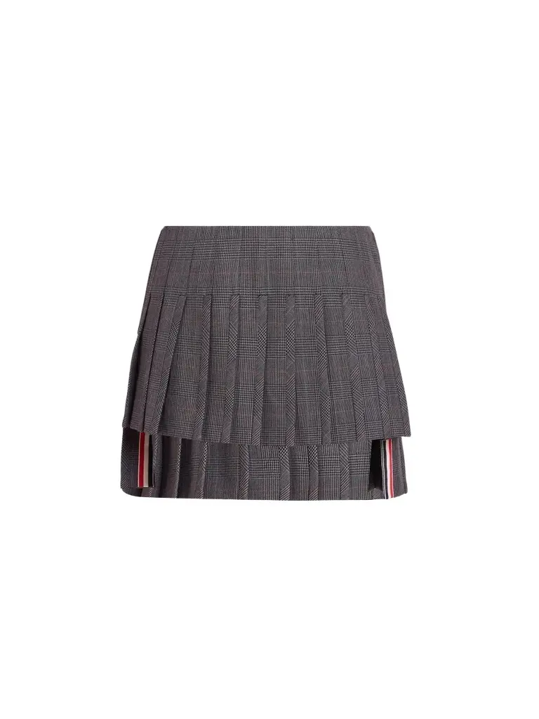 Women's Plaid Virgin-Wool Pleated Mini Skirt Women's Plaid Virgin-Wool Pleated Mini Skirt