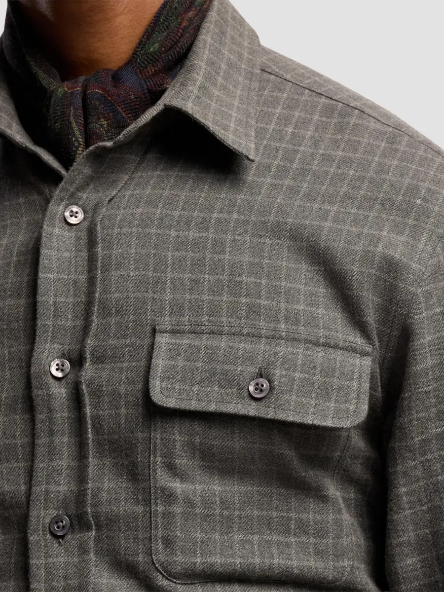 Ralph Lauren Purple Label Men's Tattersall Cotton Flannel Shirt | Thumbnail 5 Ralph Lauren Purple Label Men's Tattersall Cotton Flannel Shirt | Thumbnail 5