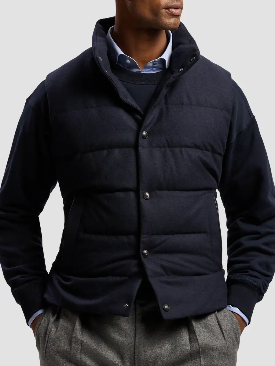 Ralph Lauren Purple Label Men's Harwick Cashmere-Blend Down Vest | Thumbnail 4 Ralph Lauren Purple Label Men's Harwick Cashmere-Blend Down Vest | Thumbnail 4