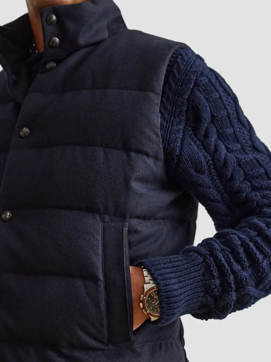 Ralph Lauren Purple Label Men's Harwick Cashmere-Blend Down Vest | Thumbnail 6 Ralph Lauren Purple Label Men's Harwick Cashmere-Blend Down Vest | Thumbnail 6