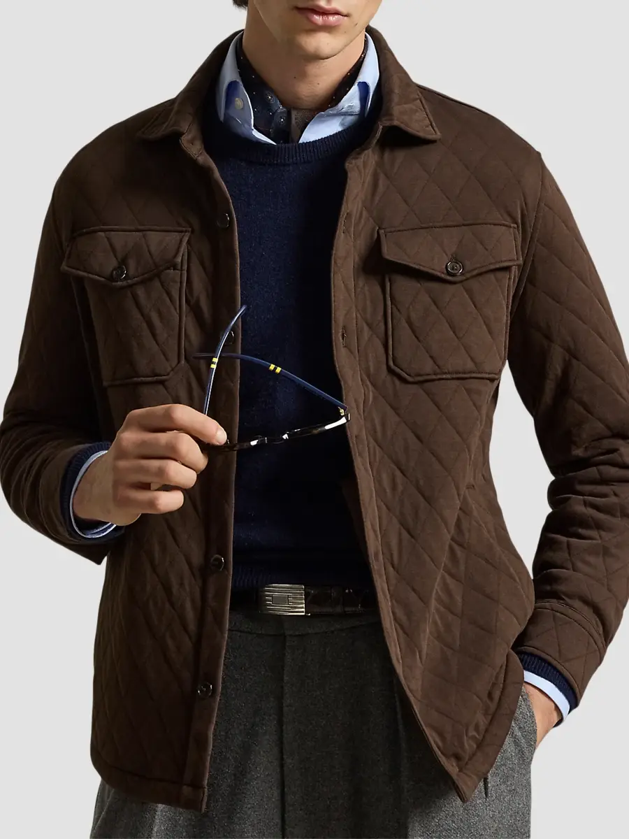 Polo Ralph Lauren Men's Cotton-Blend Jersey Quilted Shirt Jacket | Thumbnail 4 Polo Ralph Lauren Men's Cotton-Blend Jersey Quilted Shirt Jacket | Thumbnail 4