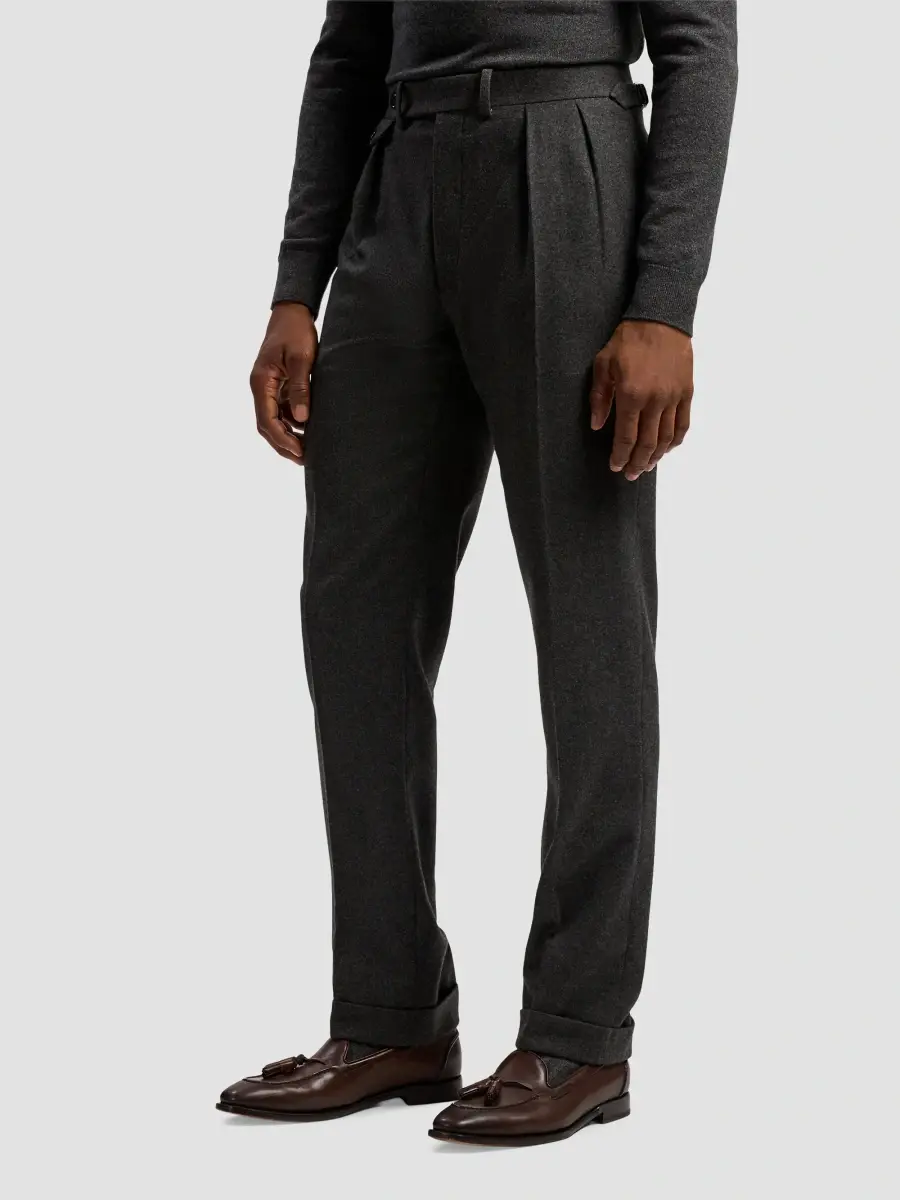 Ralph Lauren Purple Label Men's Gregory Hand-Tailored Pleated Wool Trousers | Thumbnail 6