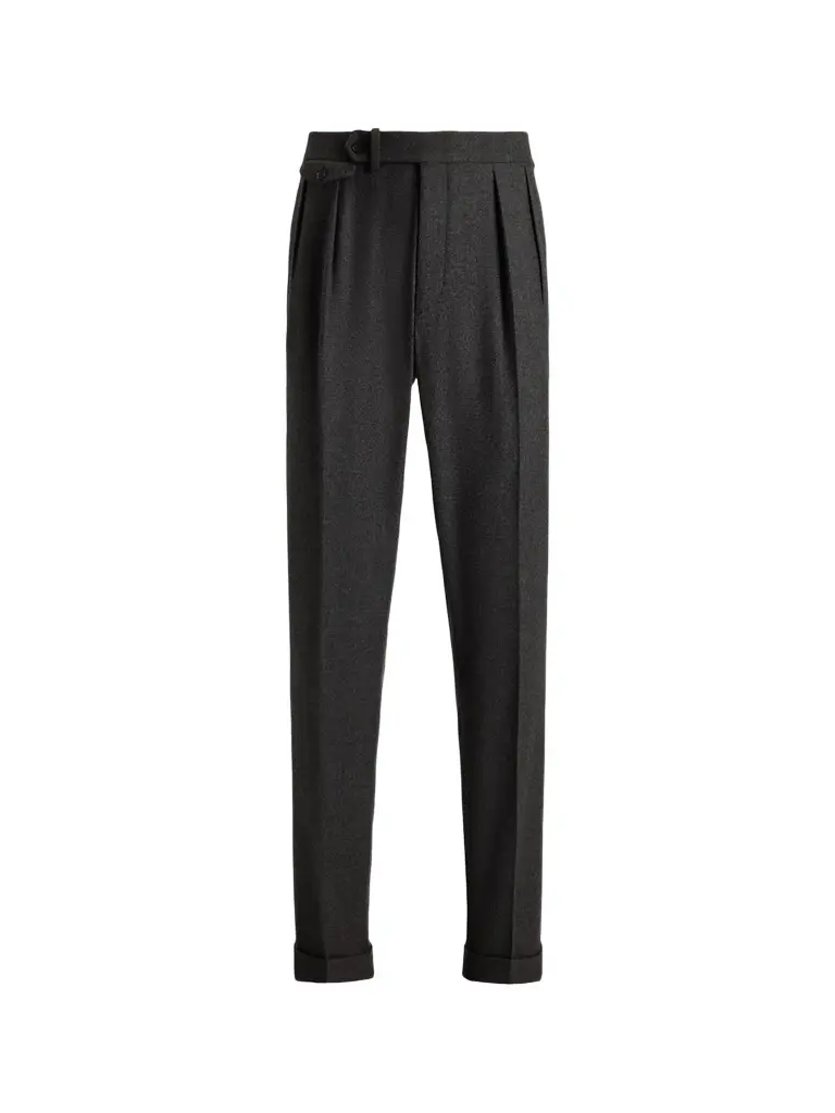Men's Gregory Hand-Tailored Pleated Wool Trousers