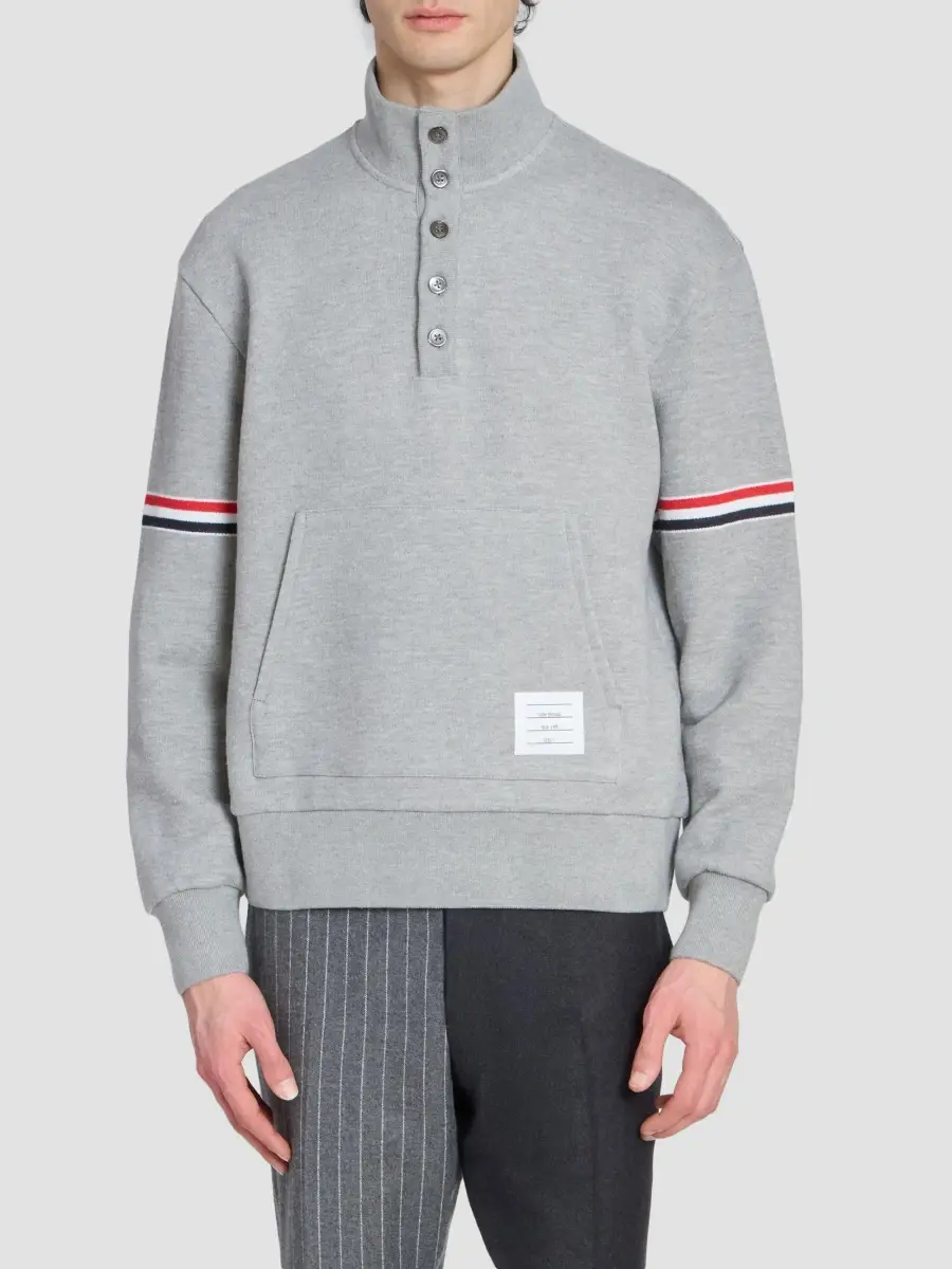 Thom Browne Men's RWB Engineered Stripe Loopback Sweatshirt | Thumbnail 3
