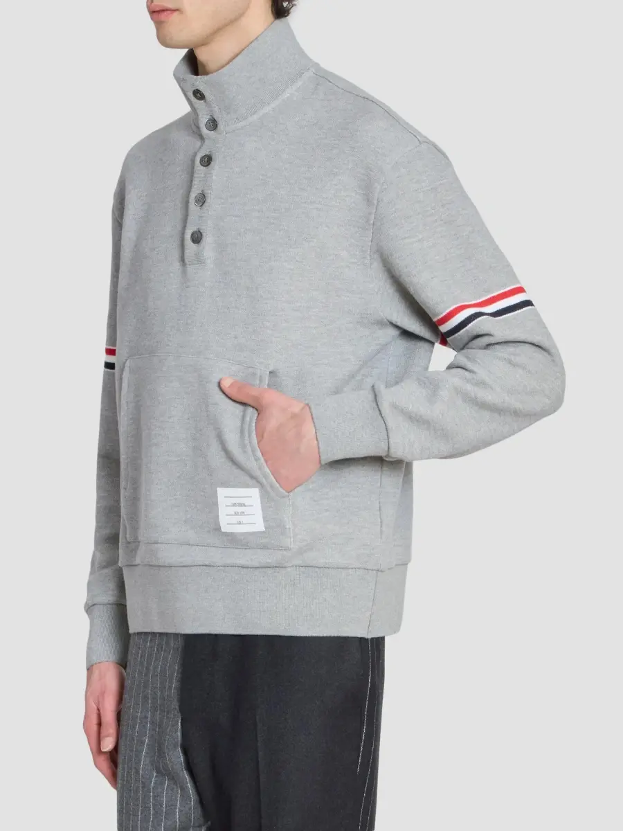 Thom Browne Men's RWB Engineered Stripe Loopback Sweatshirt | Thumbnail 4