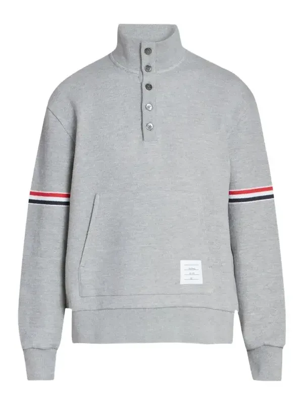 Thom Browne Men's RWB Engineered Stripe Loopback Sweatshirt