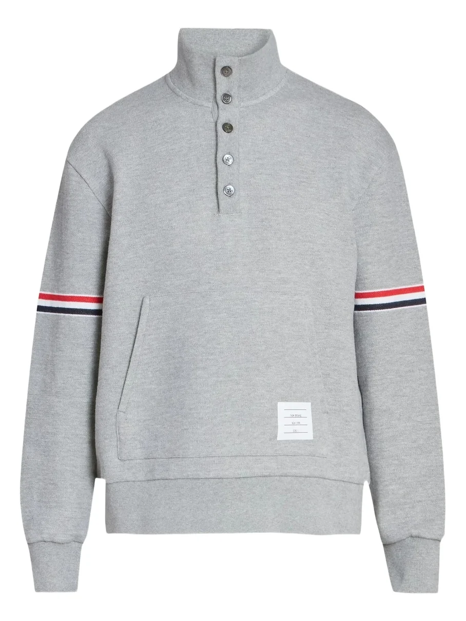 Thom Browne Men's RWB Engineered Stripe Loopback Sweatshirt