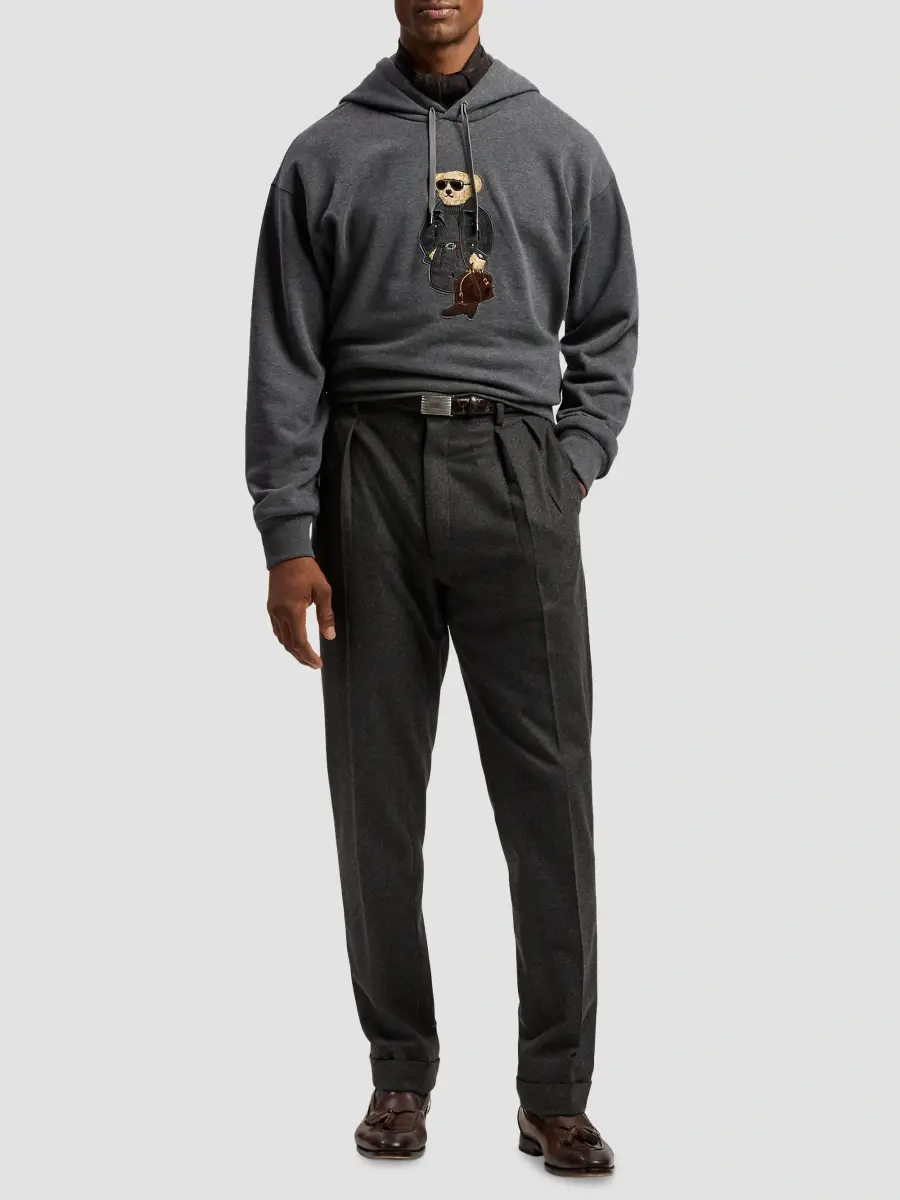 Ralph Lauren Purple Label Men's Polo Bear Cotton-Blend Fleece Hoodie | Thumbnail 2 Ralph Lauren Purple Label Men's Polo Bear Cotton-Blend Fleece Hoodie | Thumbnail 2