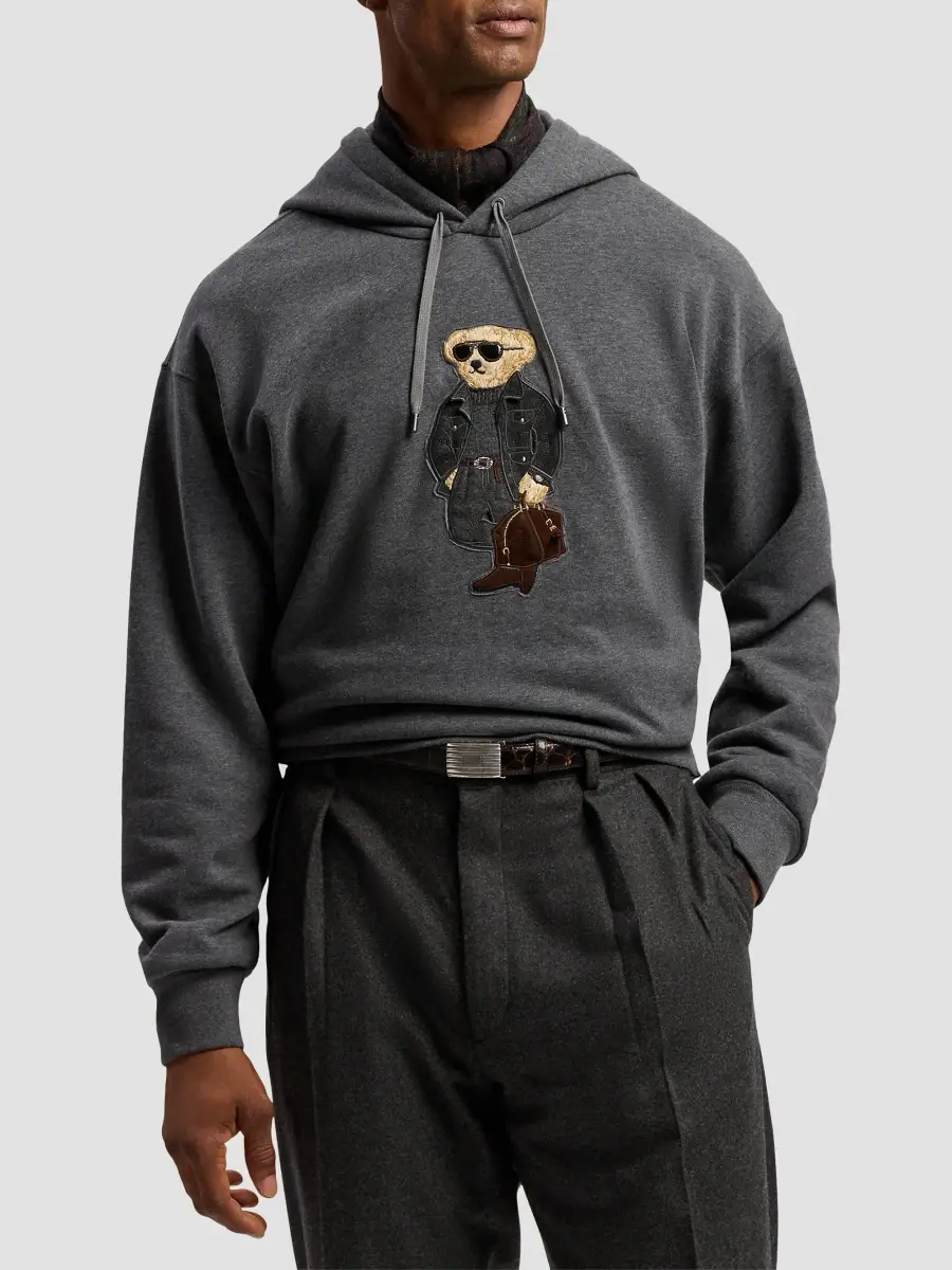 Ralph Lauren Purple Label Men's Polo Bear Cotton-Blend Fleece Hoodie | Thumbnail 4 Ralph Lauren Purple Label Men's Polo Bear Cotton-Blend Fleece Hoodie | Thumbnail 4