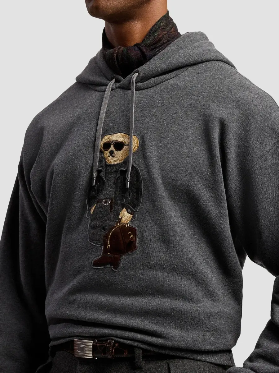 Ralph Lauren Purple Label Men's Polo Bear Cotton-Blend Fleece Hoodie | Thumbnail 5 Ralph Lauren Purple Label Men's Polo Bear Cotton-Blend Fleece Hoodie | Thumbnail 5