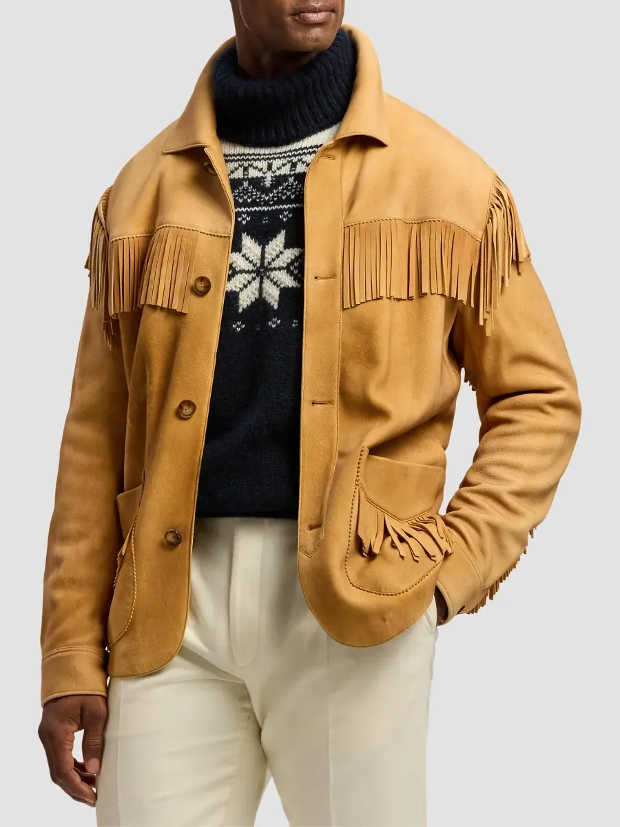 Ralph Lauren Purple Label Men's Carson Fringe Suede Jacket | Thumbnail 4 Ralph Lauren Purple Label Men's Carson Fringe Suede Jacket | Thumbnail 4