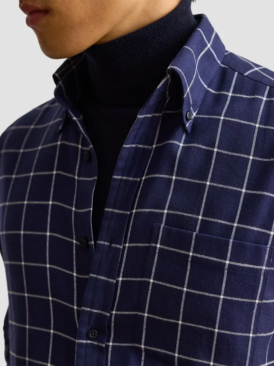 Ralph Lauren Purple Label Men's Windowpane Cotton Oxford Shirt | Thumbnail 5 Ralph Lauren Purple Label Men's Windowpane Cotton Oxford Shirt | Thumbnail 5