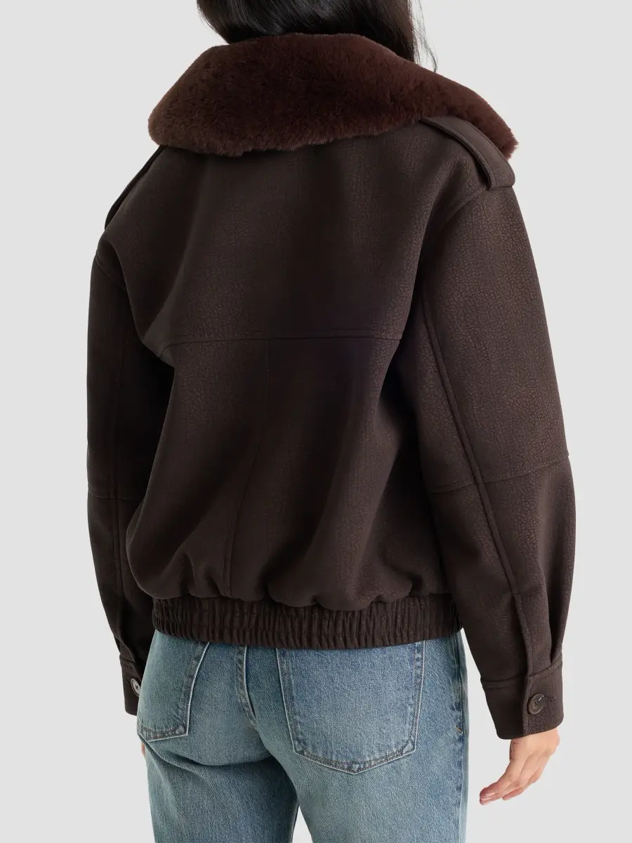 GOOD AMERICAN Women's The Better Than Leather Bomber | Thumbnail 3 GOOD AMERICAN Women's The Better Than Leather Bomber | Thumbnail 3