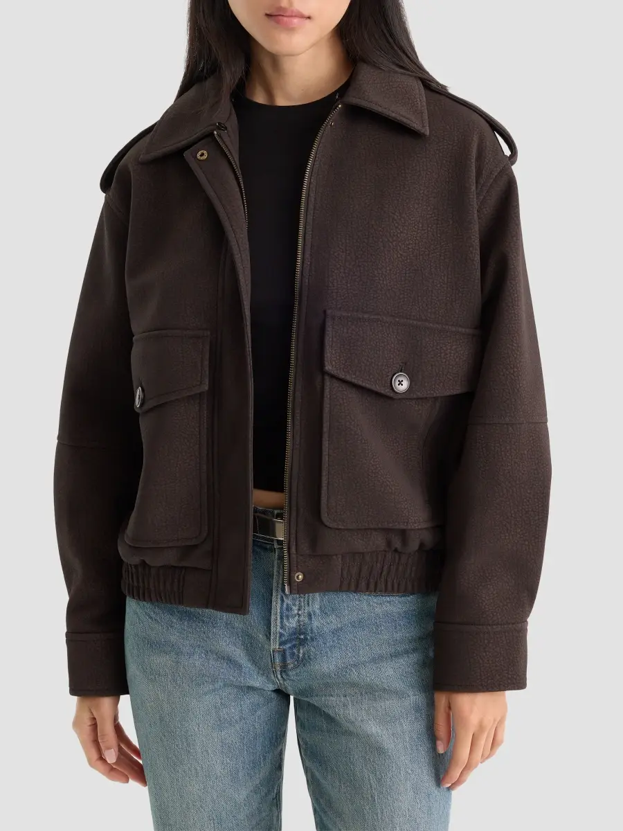 GOOD AMERICAN Women's The Better Than Leather Bomber | Thumbnail 4 GOOD AMERICAN Women's The Better Than Leather Bomber | Thumbnail 4