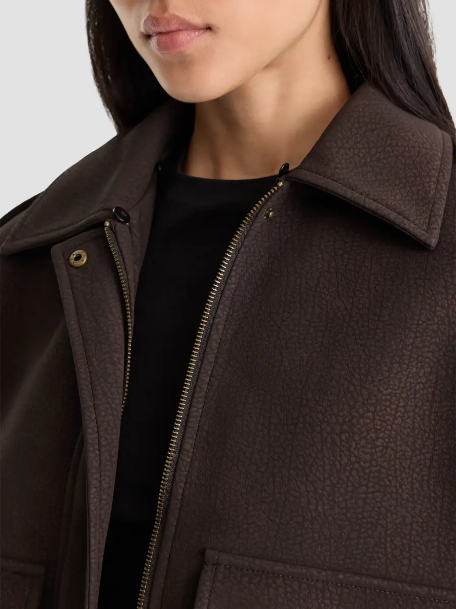GOOD AMERICAN Women's The Better Than Leather Bomber | Thumbnail 5 GOOD AMERICAN Women's The Better Than Leather Bomber | Thumbnail 5