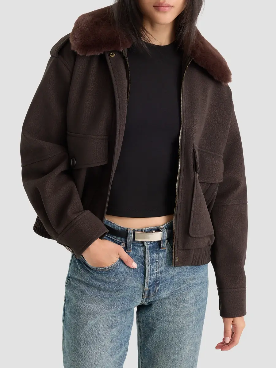 GOOD AMERICAN Women's The Better Than Leather Bomber | Thumbnail 8 GOOD AMERICAN Women's The Better Than Leather Bomber | Thumbnail 8