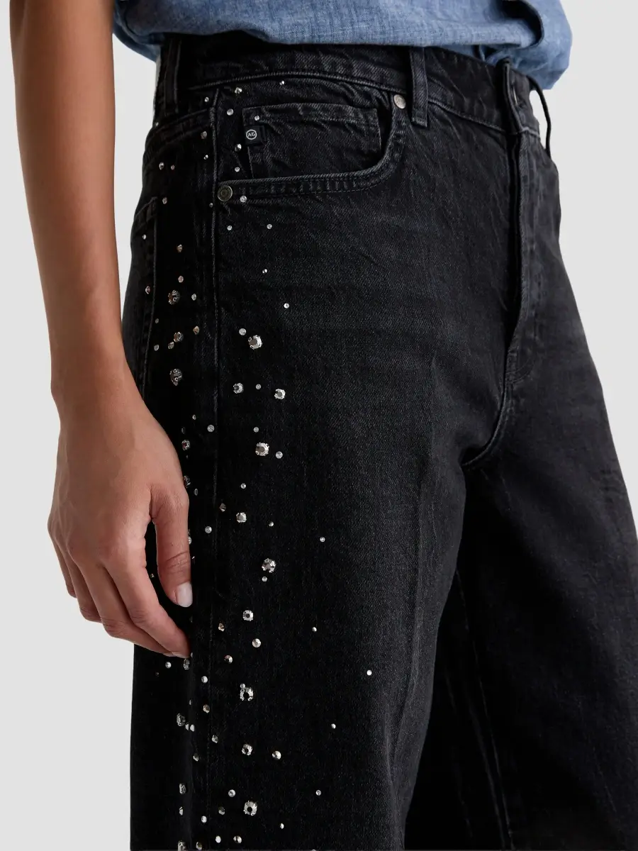 AG Jeans Women's Billie Crystal-Embellished High-Rise Straight-Leg Jeans | Thumbnail 5 AG Jeans Women's Billie Crystal-Embellished High-Rise Straight-Leg Jeans | Thumbnail 5