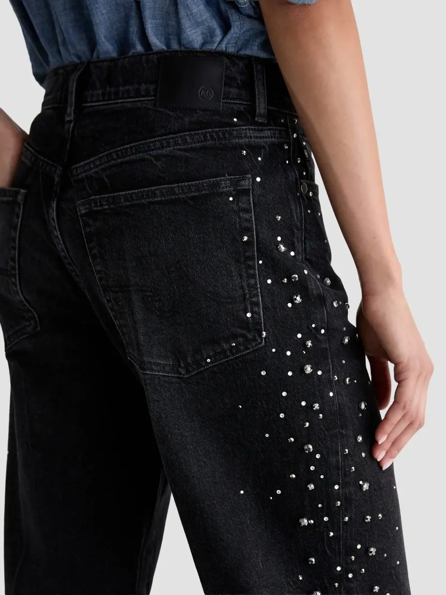 AG Jeans Women's Billie Crystal-Embellished High-Rise Straight-Leg Jeans | Thumbnail 6 AG Jeans Women's Billie Crystal-Embellished High-Rise Straight-Leg Jeans | Thumbnail 6