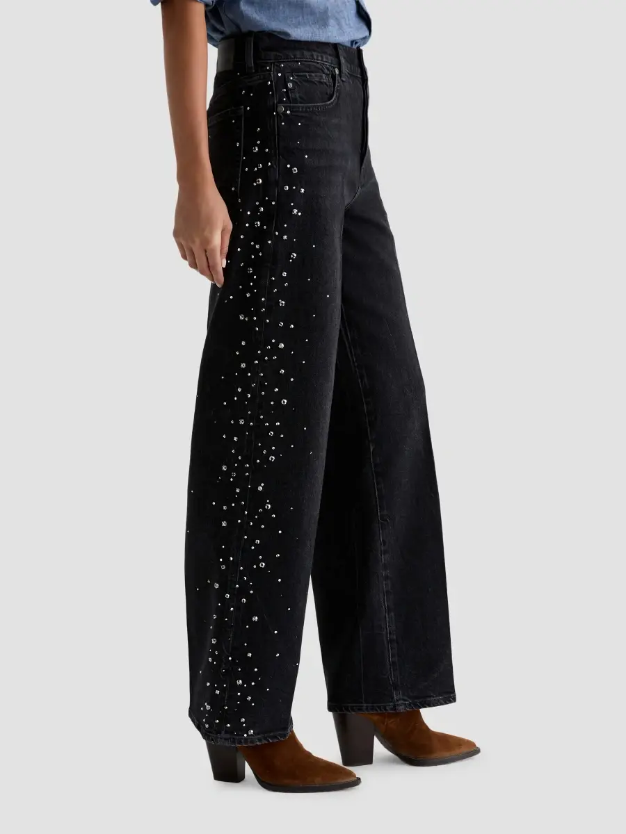 AG Jeans Women's Billie Crystal-Embellished High-Rise Straight-Leg Jeans | Thumbnail 7 AG Jeans Women's Billie Crystal-Embellished High-Rise Straight-Leg Jeans | Thumbnail 7