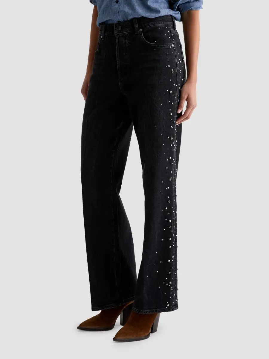 AG Jeans Women's Billie Crystal-Embellished High-Rise Straight-Leg Jeans | Thumbnail 8 AG Jeans Women's Billie Crystal-Embellished High-Rise Straight-Leg Jeans | Thumbnail 8
