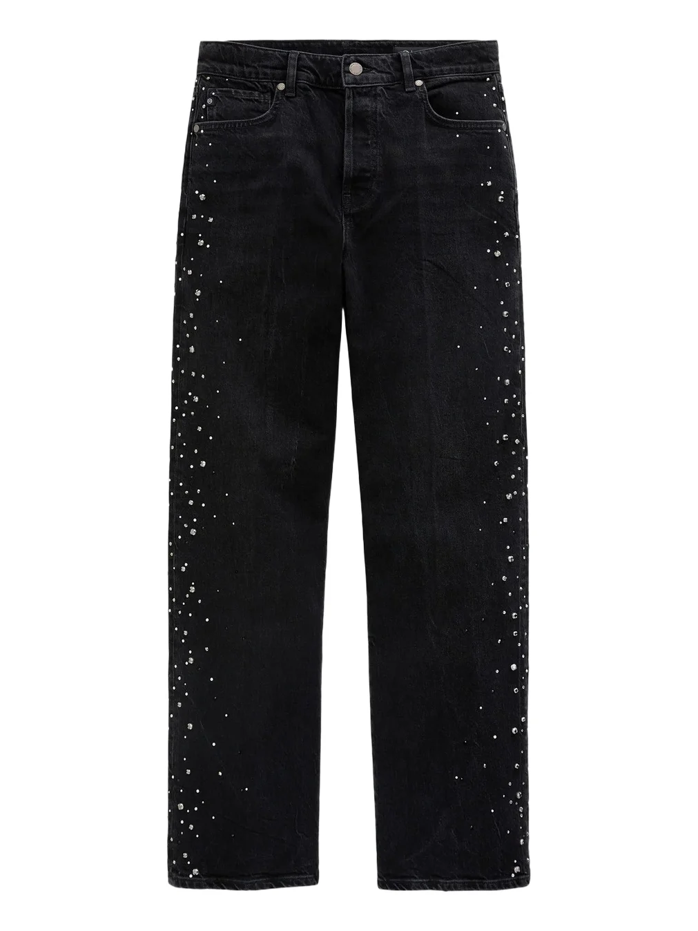 AG Jeans Women's Billie Crystal-Embellished High-Rise Straight-Leg Jeans