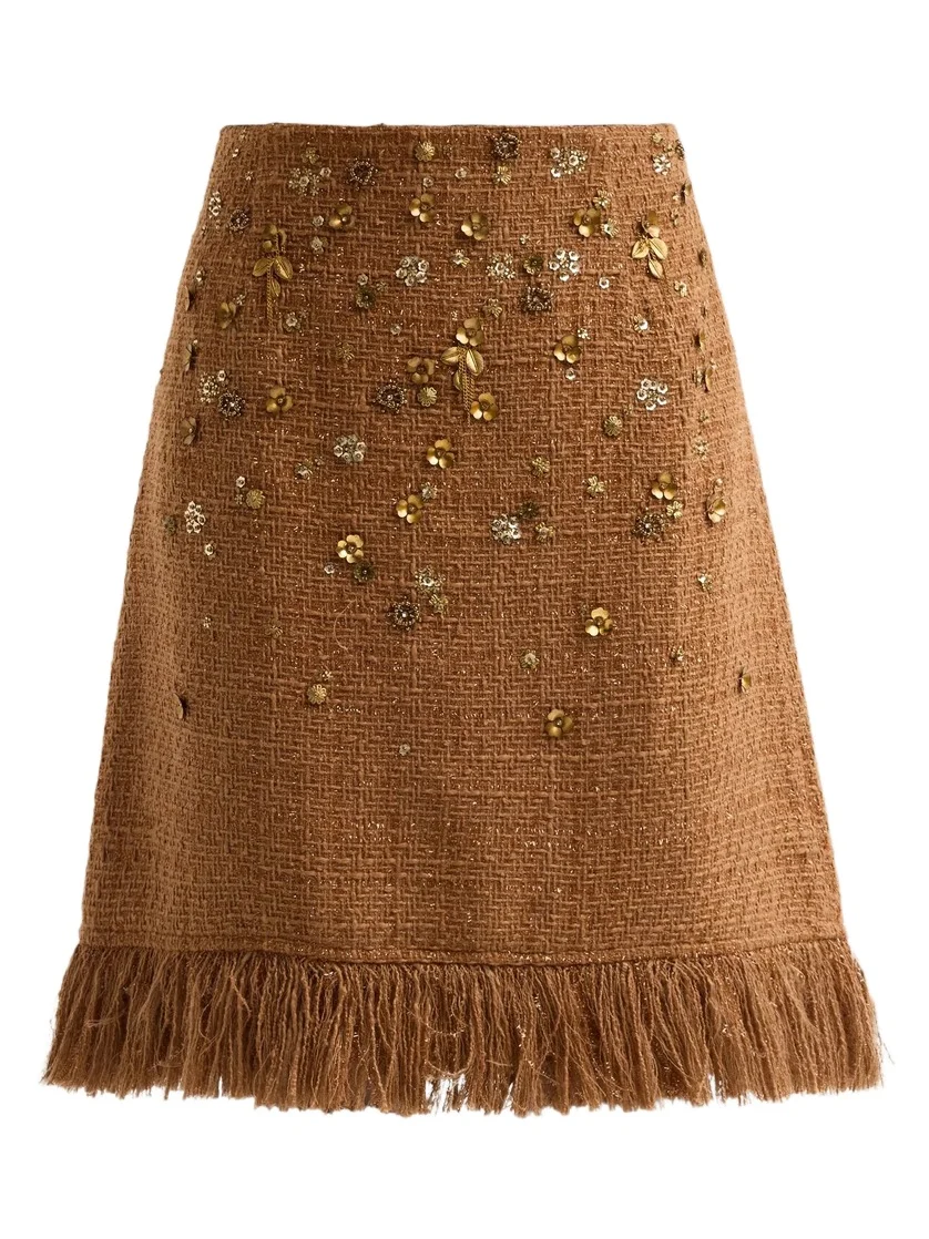 Women's Marisa Embellished Tweed Knee-Length Skirt Women's Marisa Embellished Tweed Knee-Length Skirt
