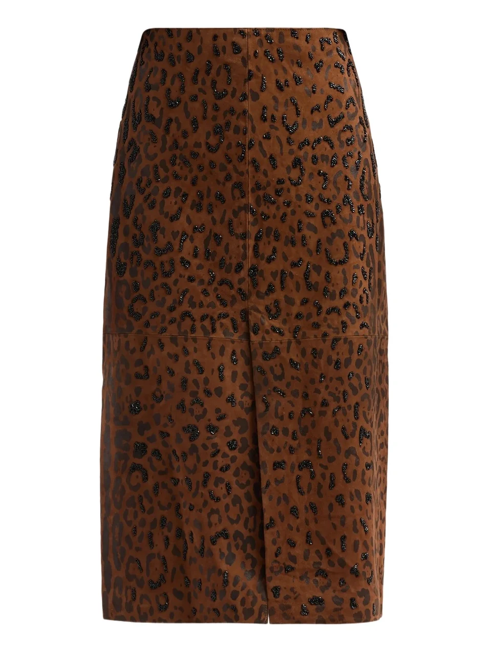 Women's Melissa Leopard-Print Suede Midi Skirt