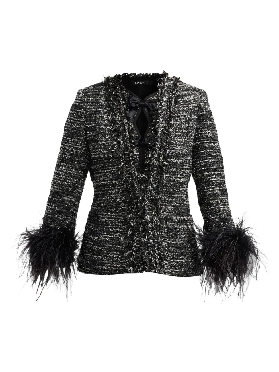 Ungaro Women's Adley Ostrich Feather-Trim Tweed Jacket