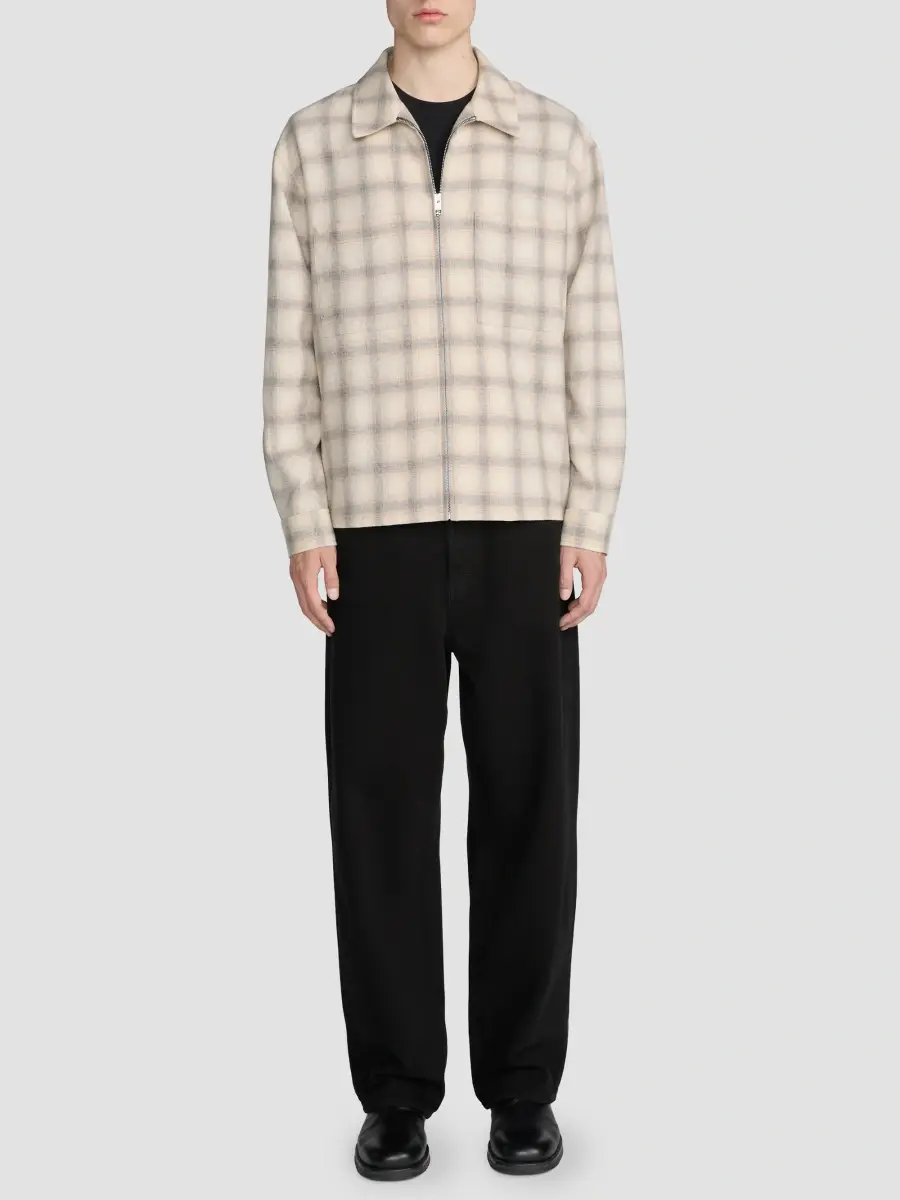 Frame Men's Plaid Wool-Nylon Zip-Front Overshirt | Thumbnail 2