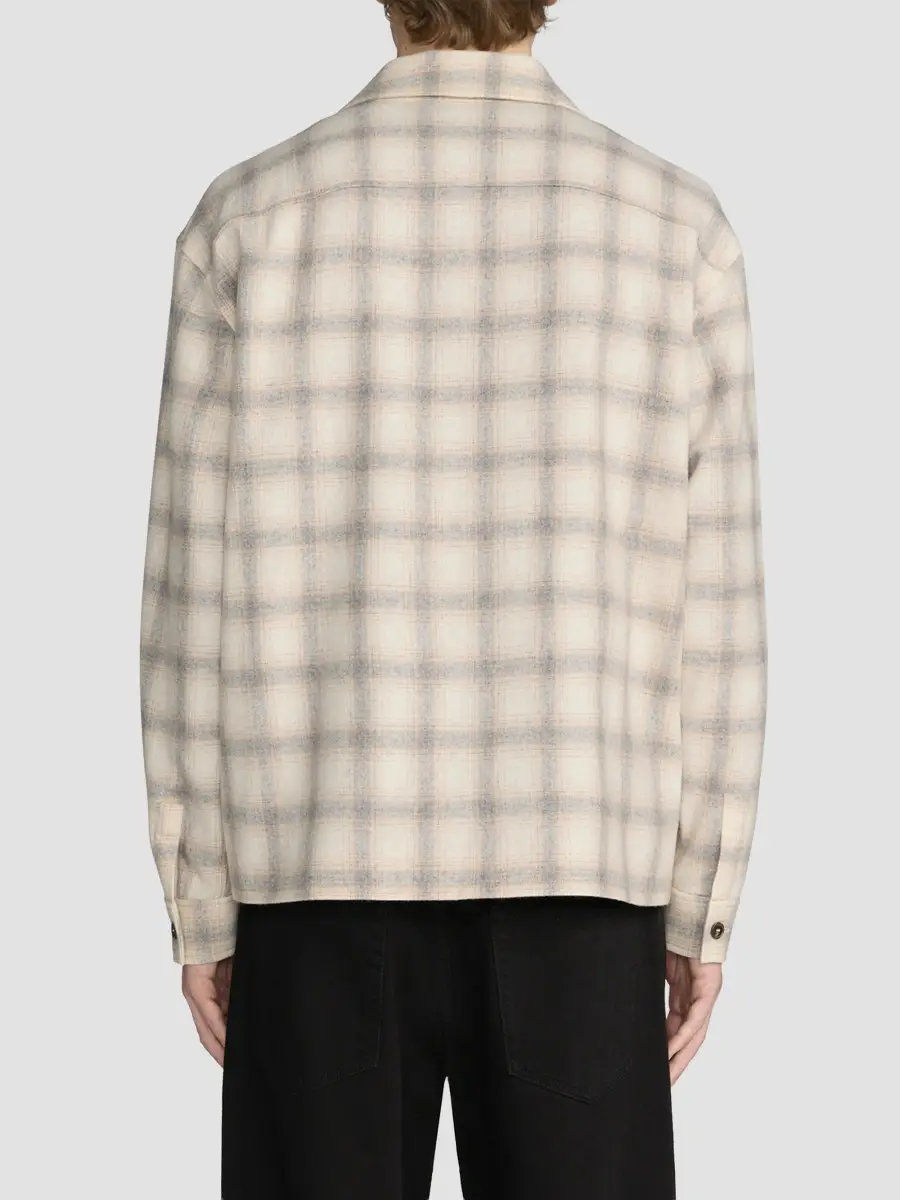Frame Men's Plaid Wool-Nylon Zip-Front Overshirt | Thumbnail 3