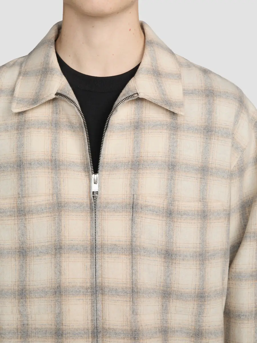 Frame Men's Plaid Wool-Nylon Zip-Front Overshirt | Thumbnail 5