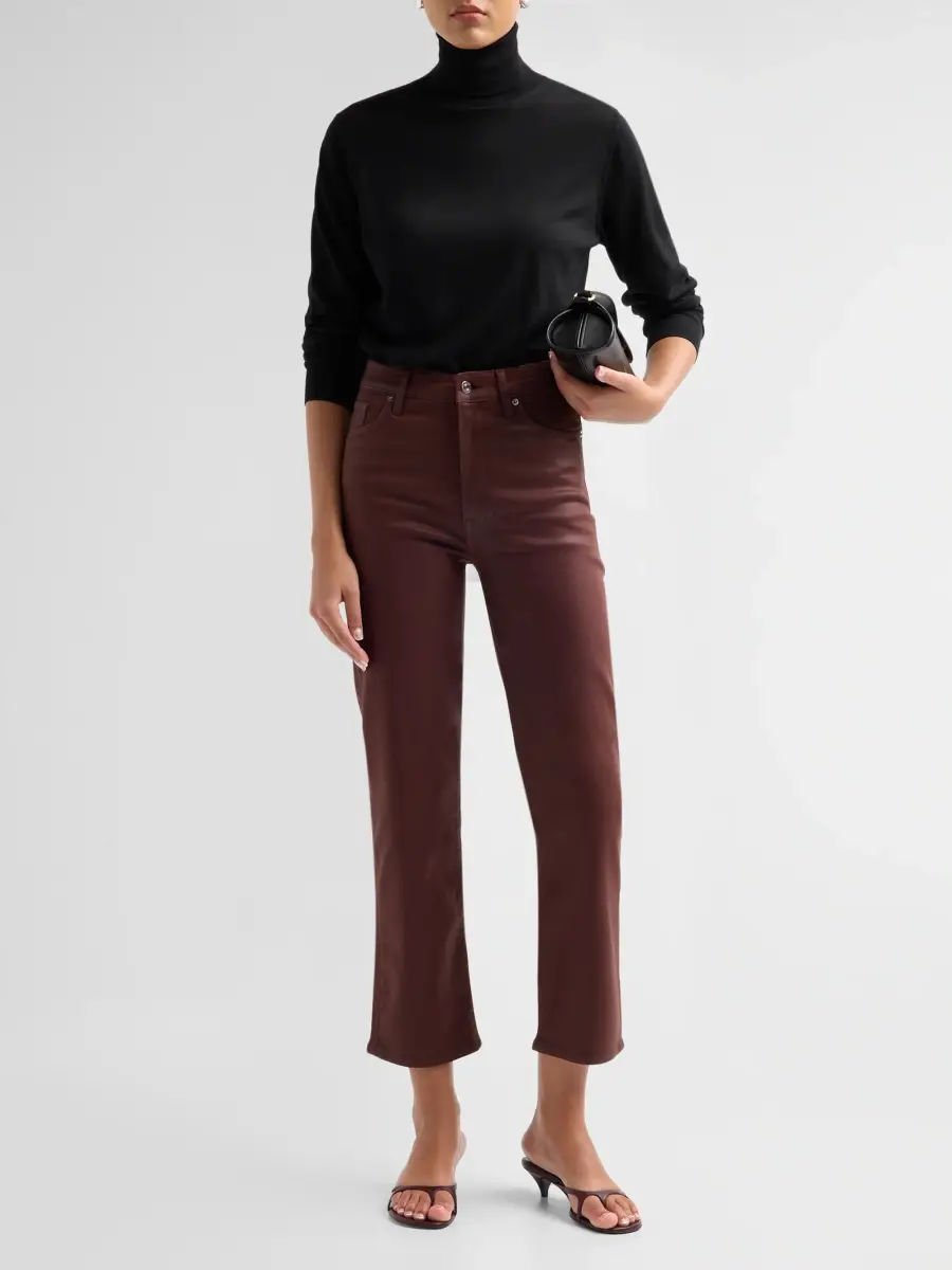 Frame Women's Le Sleek Coated Straight-Leg Crop Jeans | Thumbnail 2 Frame Women's Le Sleek Coated Straight-Leg Crop Jeans | Thumbnail 2