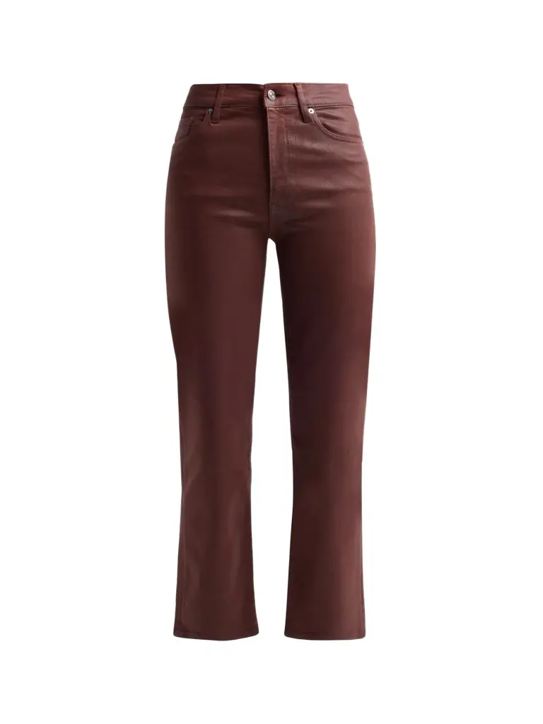 Frame Women's Le Sleek Coated Straight-Leg Crop Jeans