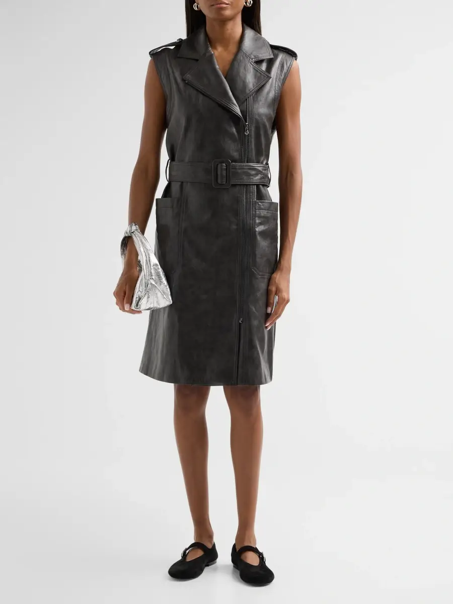 Kobi Halperin Women's Alexis Faux-Leather Trench Dress | Thumbnail 2