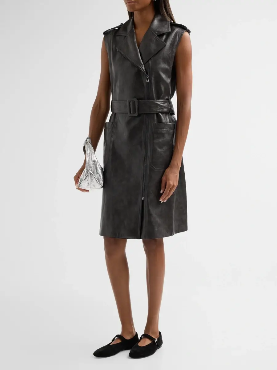 Kobi Halperin Women's Alexis Faux-Leather Trench Dress | Thumbnail 4